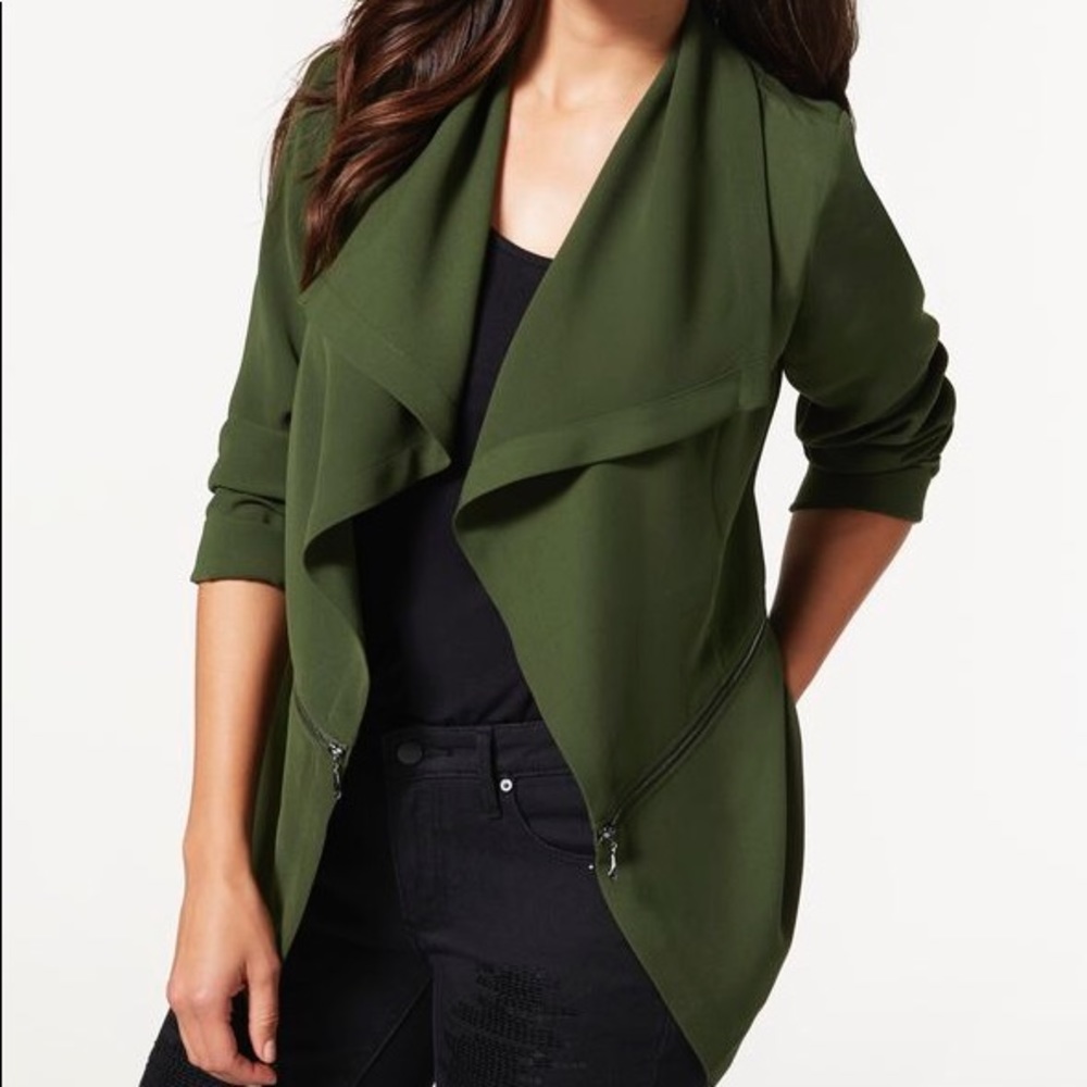 Justfab open front zip detail jacket